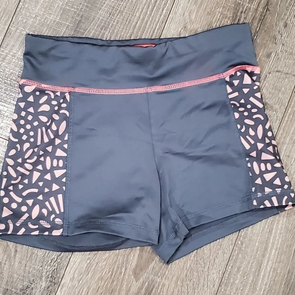 Girl Compression Shorts Size 12 Shorts Set Justice Gray and 90 Degrees Purple